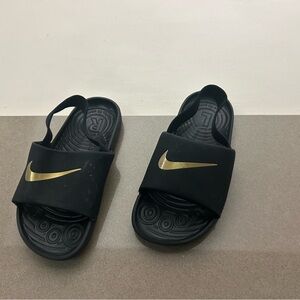 Nike Black and Gold Sandals with Cushioned Sole- Soooo Cute
